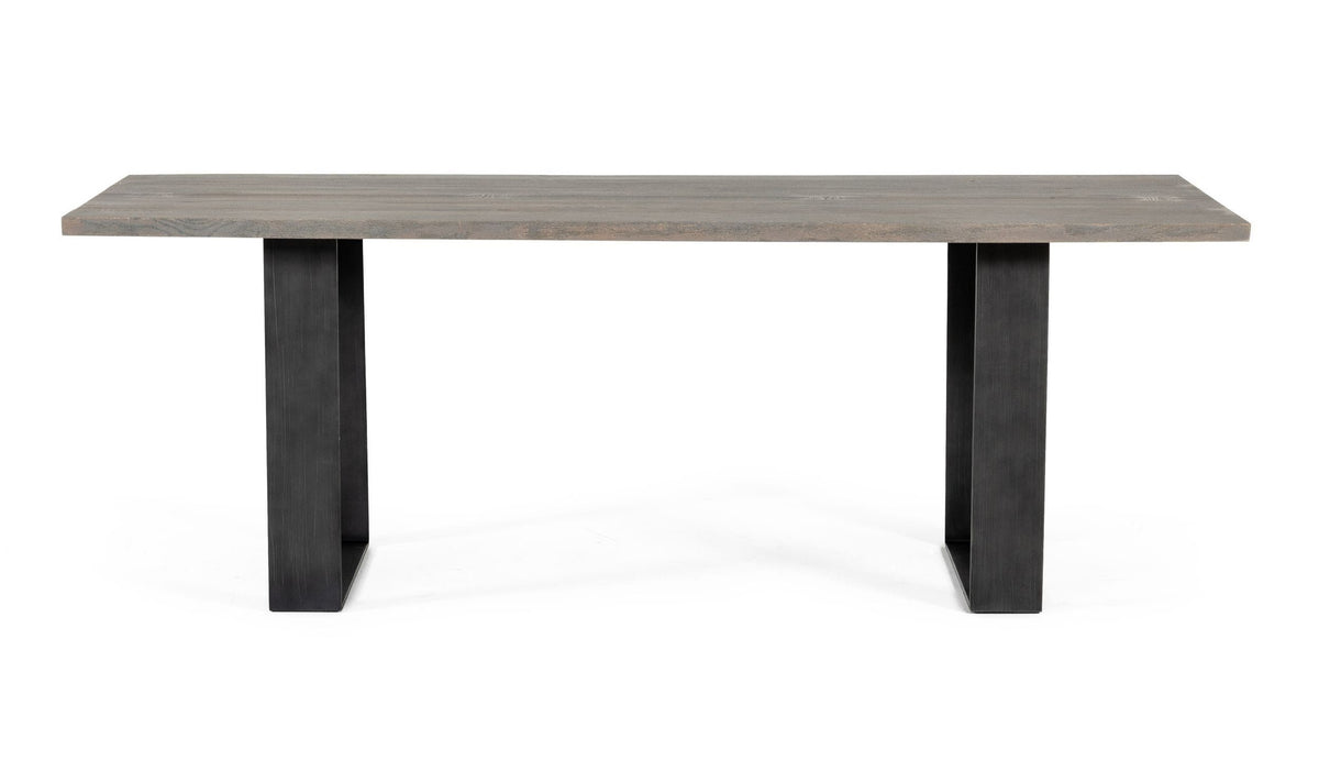 Murphy - Modern Grey Aged Oak & Black Metal Dining Table by VIG Furniture - View 6