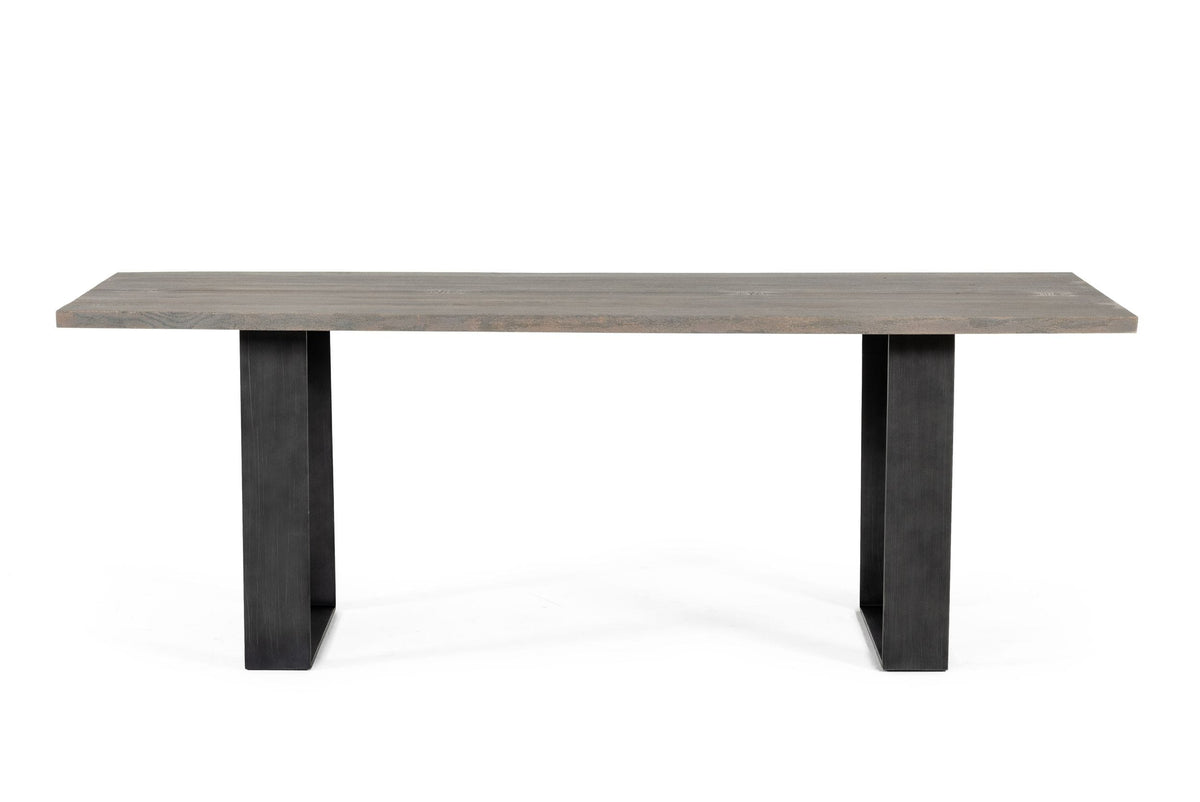 Murphy - Modern Grey Aged Oak & Black Metal Dining Table by VIG Furniture - View 3