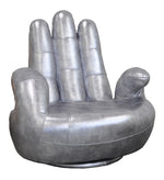 Sosia Italian Modern Silver Leather Hand Accent Chair by VIG Furniture - View 1