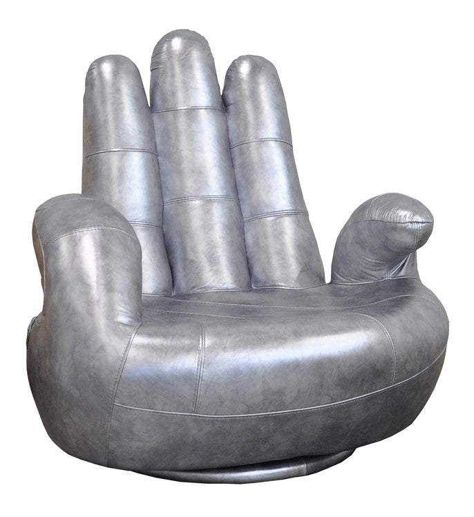 Sosia Italian Modern Silver Leather Hand Accent Chair by VIG Furniture - View 1