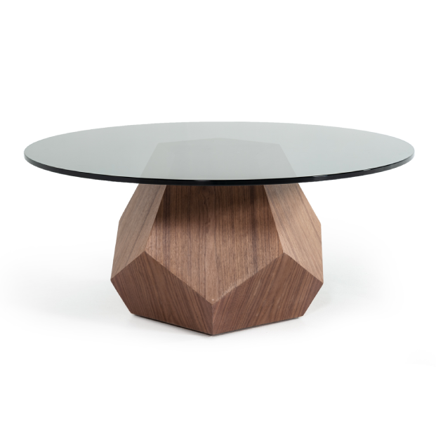 Rackham Mid-Century Walnut & Smoked Glass Coffee Table by VIG Furniture - View 1