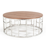 Silvia Modern Walnut & Stainless Steel Coffee Table by VIG Furniture - View 1