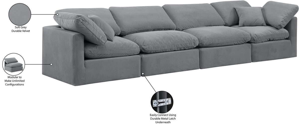 Indulge - Velvet 4 Seat Modular Sofa