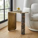 Pillar of Strength - Accent Table - Black / Brass / Brown