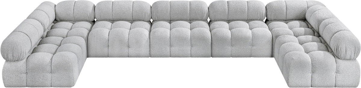 Ames - 7 Piece Boucle Fabric Modular Sectional