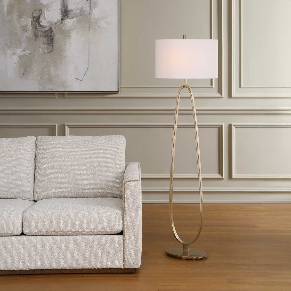 Tordin - Geometric Floor Lamp - Brass / Gold