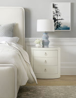 Serenity - Wavecrest Oval Nightstand - White