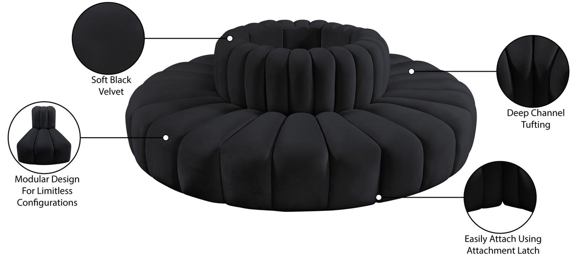 Arc - Velvet 8 Piece Round Modular Sofa