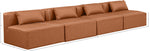 Cube - Modular 4 Piece Armless Sofa - Cognac