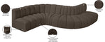 Arc - Boucle Fabric 6 Piece Curved Modular Sofa