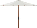 Fiji - Aluminum Patio Umbrella With Round Black And Teak Base