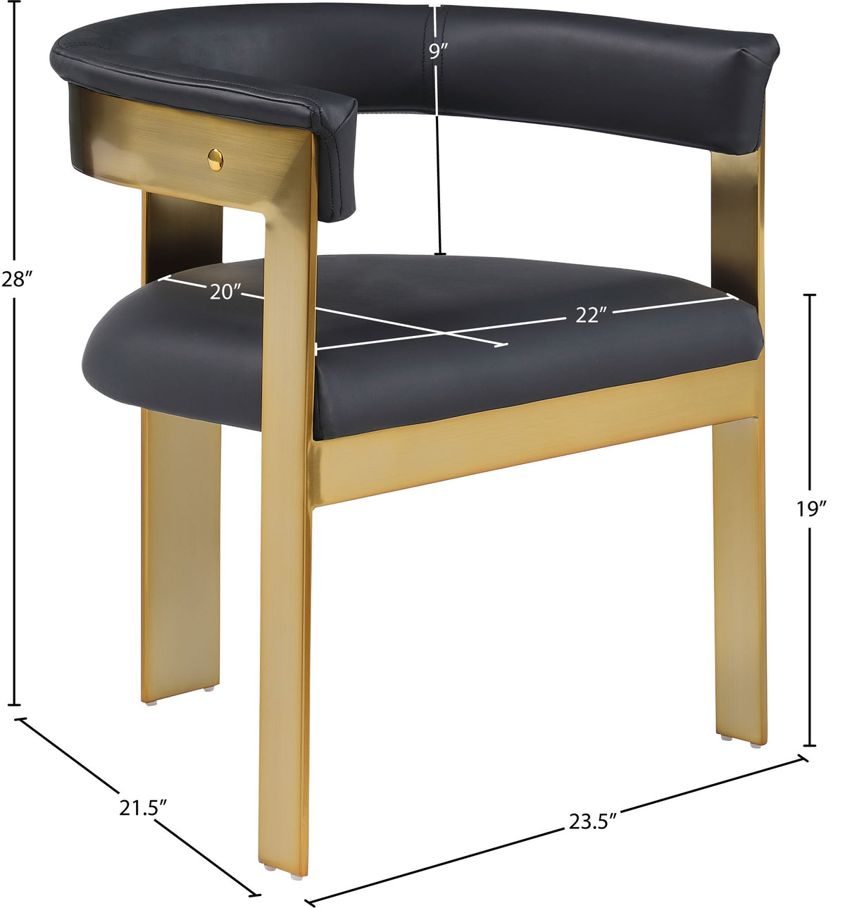 Romeo - Faux Leather Dining Chair With Gold Base (Set of 2)