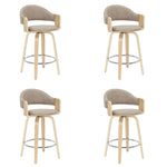 Daxton - Swivel Counter Height Round Back Wood Bar Stool With Faux Leather Seat