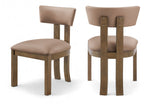 Lavrin - Vegan Leather Upholstered Dining Side Chair (Set of 2) - Walnut Base