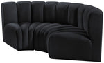 Arc - Velvet 3 Piece Modular U-Shaped Sofa