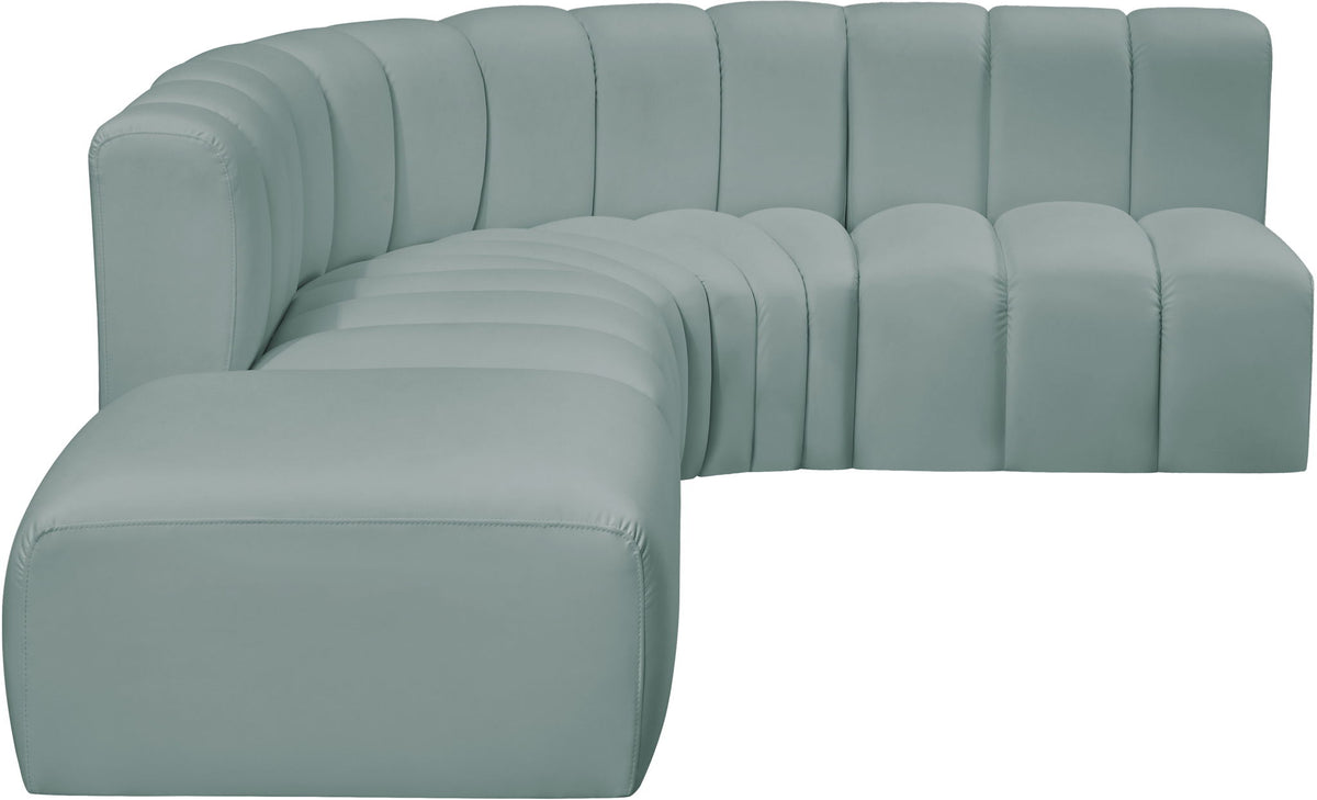 Arc - Faux Leather 5 Piece Corner Modular Sofa