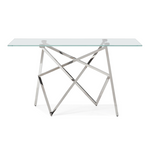 Hawkins Modern Glass & Stainless Steel Console Table by VIG Furniture - View 1