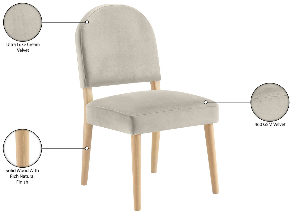 Varinelle - Velvet Dining Chair (Set of 2) - Natural Frame