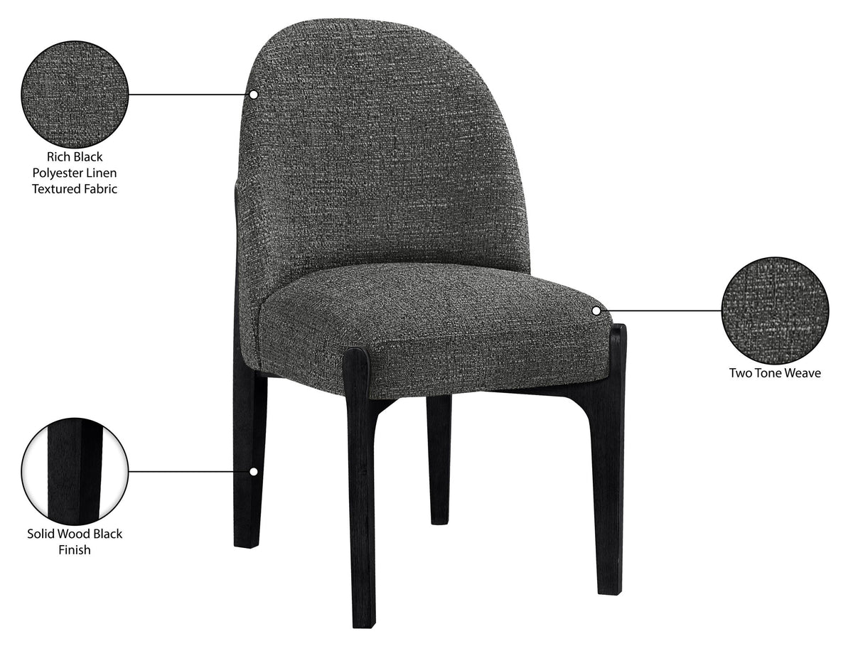 Torino - Upholstered Dining Chair With Brushed Black Base (Set of 2)