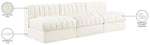 Rummi - Velvet Performance Fabric Upholstered 3 Piece Modular Armless Sofa