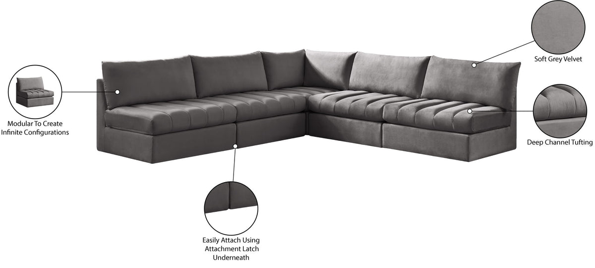 Jacob - Modular Corner Armless Sectional 5 Piece