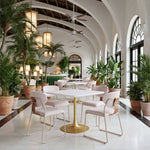 Epas - Dining Table - White / Gold