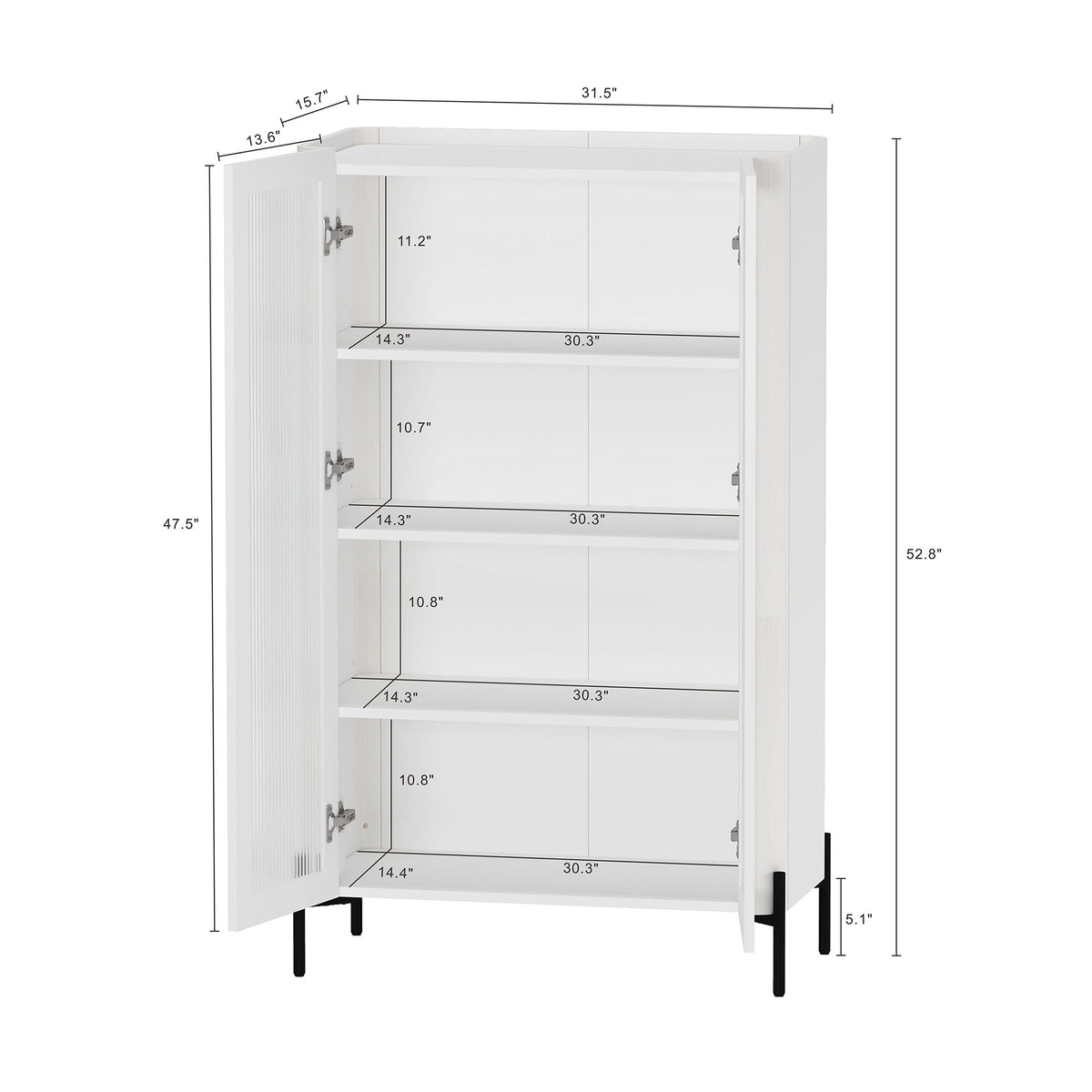 Abbey - Bookcase Cabinet - White