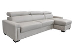 Sacha - Modern Light Grey Leather Reversible Sectional Sofa Bed with Storage by VIG Furniture - View 2