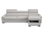 Sacha - Modern Light Grey Leather Reversible Sectional Sofa Bed with Storage by VIG Furniture - View 4
