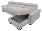 Sacha - Modern Light Grey Leather Reversible Sectional Sofa Bed with Storage by VIG Furniture - View 5