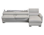 Sacha - Modern Light Grey Leather Reversible Sectional Sofa Bed with Storage by VIG Furniture - View 6