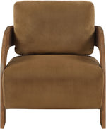 Cedra - Velvet Performance Fabric Upholstered Accent Chair - Brown Frame