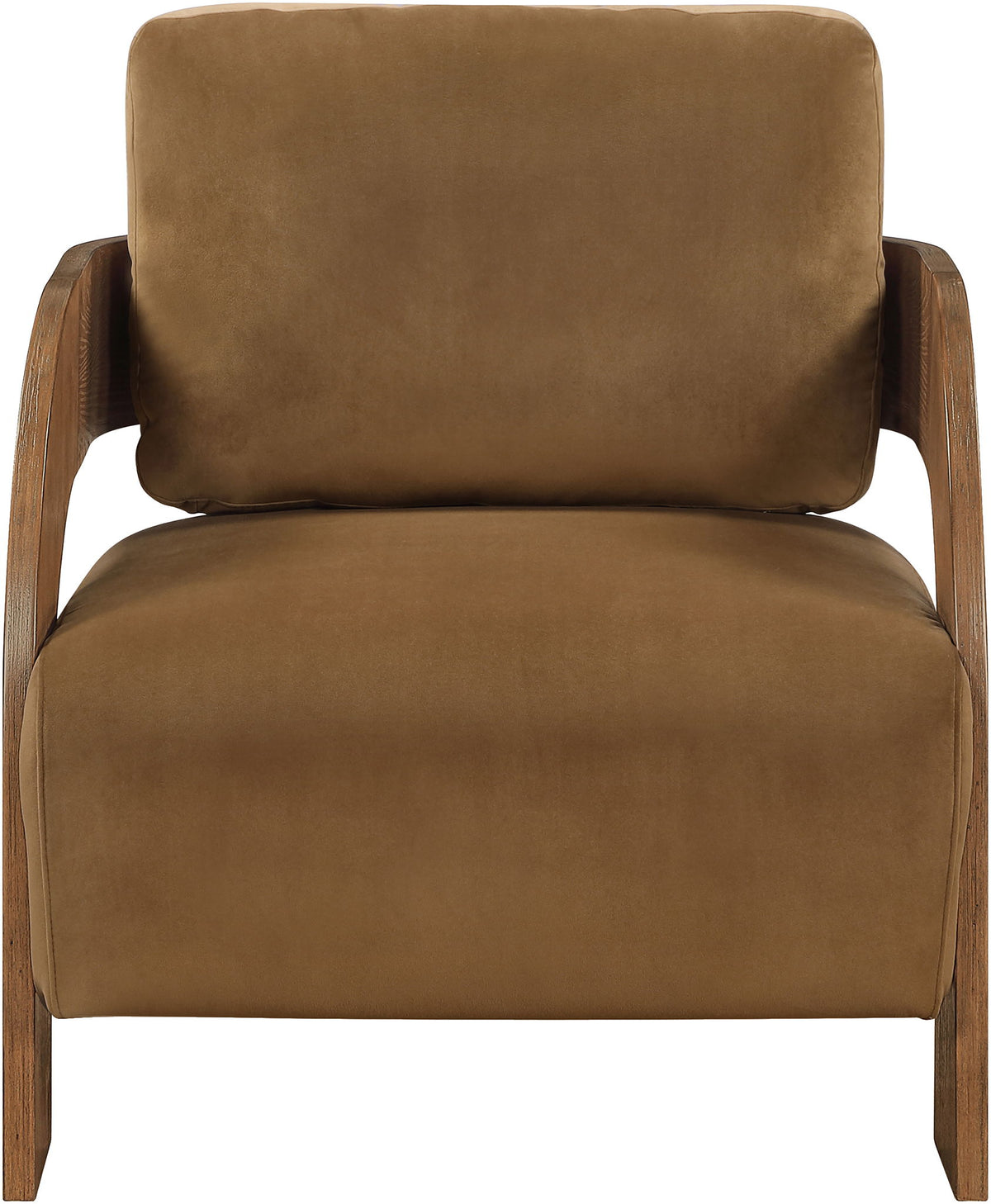 Cedra - Velvet Performance Fabric Upholstered Accent Chair - Brown Frame