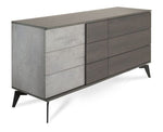 Queen Palermo Italian Modern Faux Concrete & Grey Bedroom Set