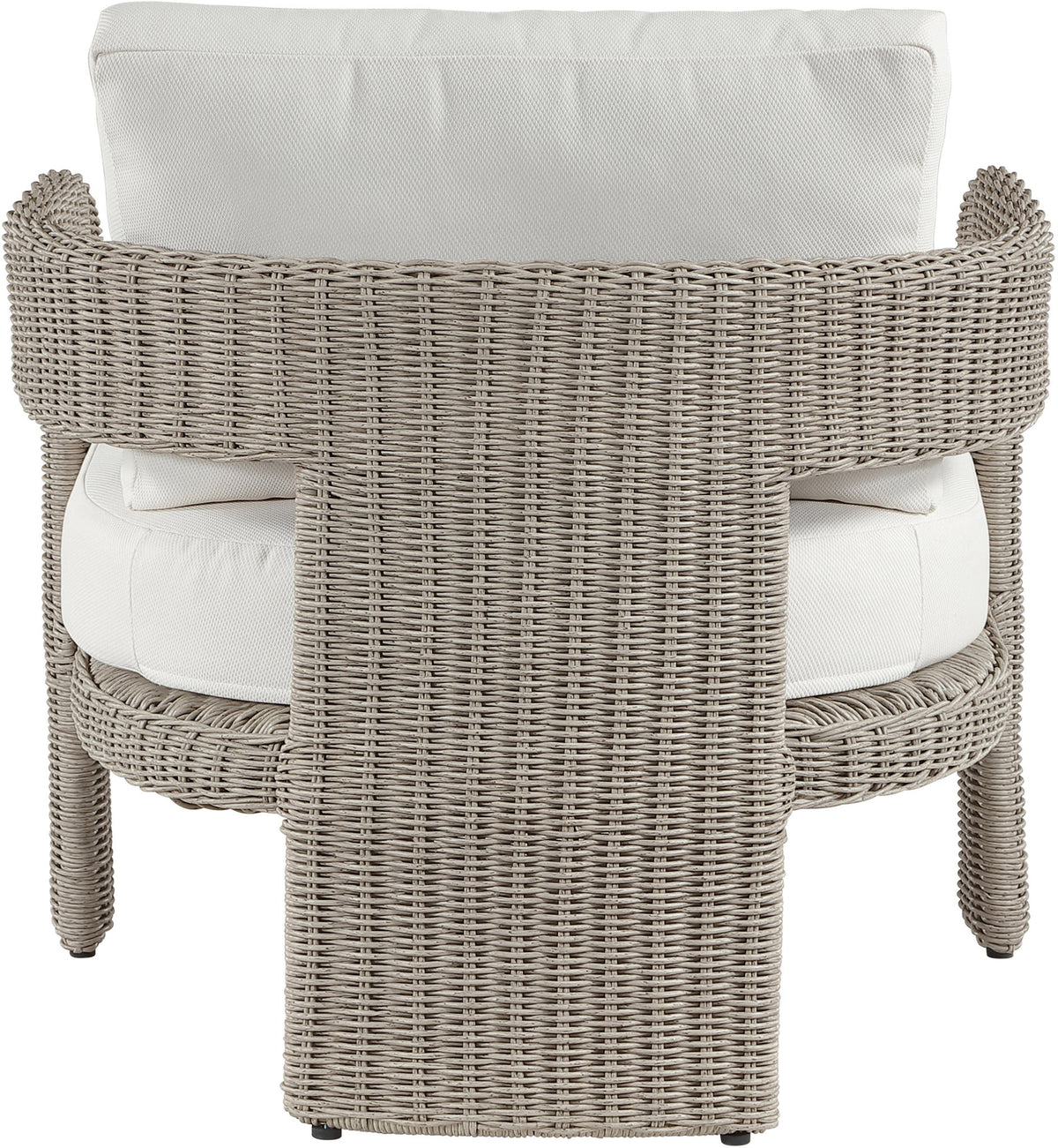 Sandbay - Olefin Water Resistant Fabric And Wicker Outdoor Patio Accent Chair
