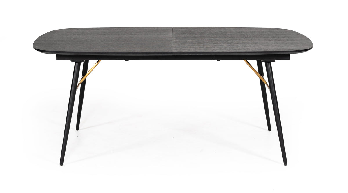 Billy Modern Black Oak & Gold Extendable Dining Table by VIG Furniture - View 4