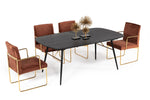 Billy Modern Black Oak & Gold Extendable Dining Table by VIG Furniture - View 3