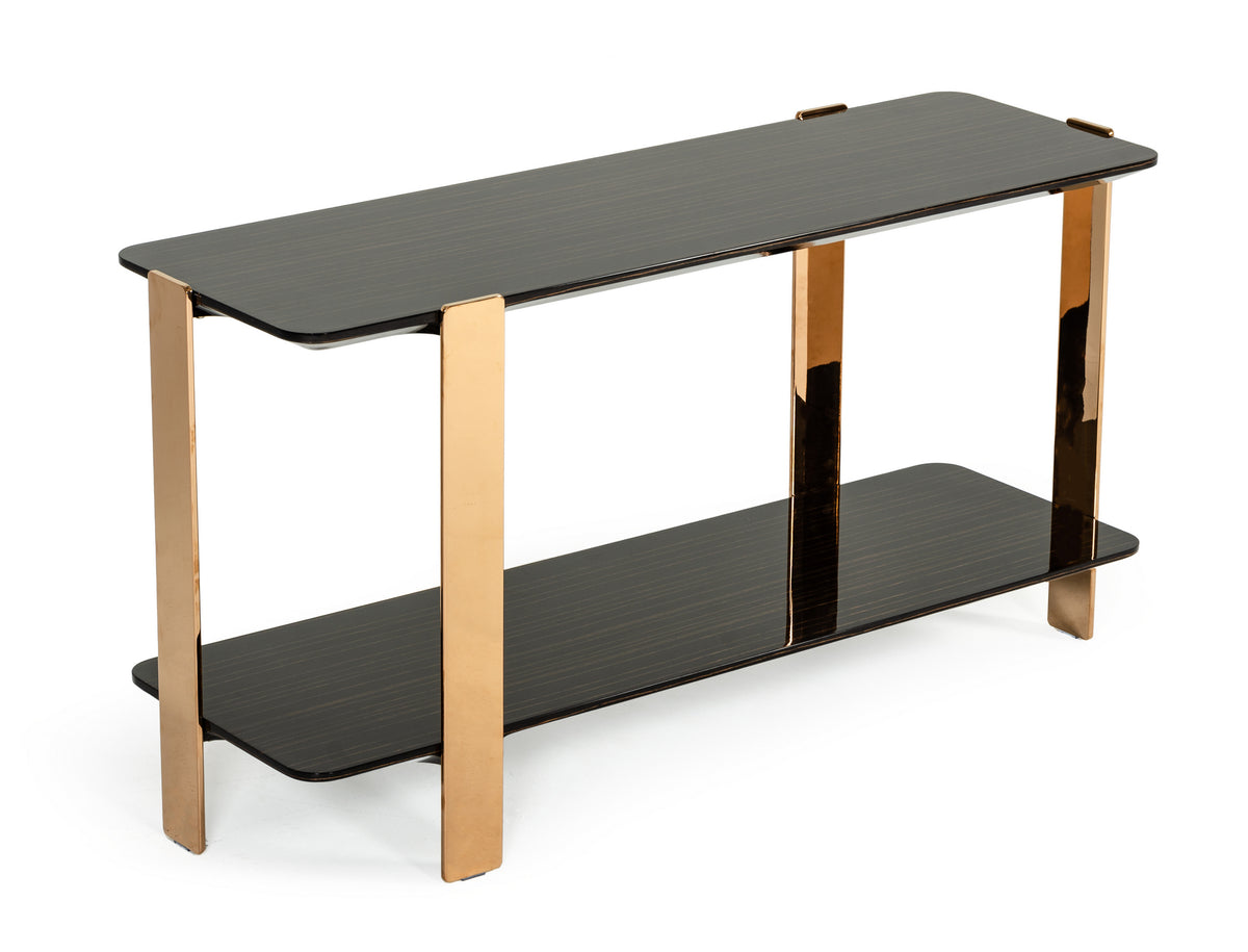 Leroy Modern Ebony & Rosegold Console Table by VIG Furniture - View 3