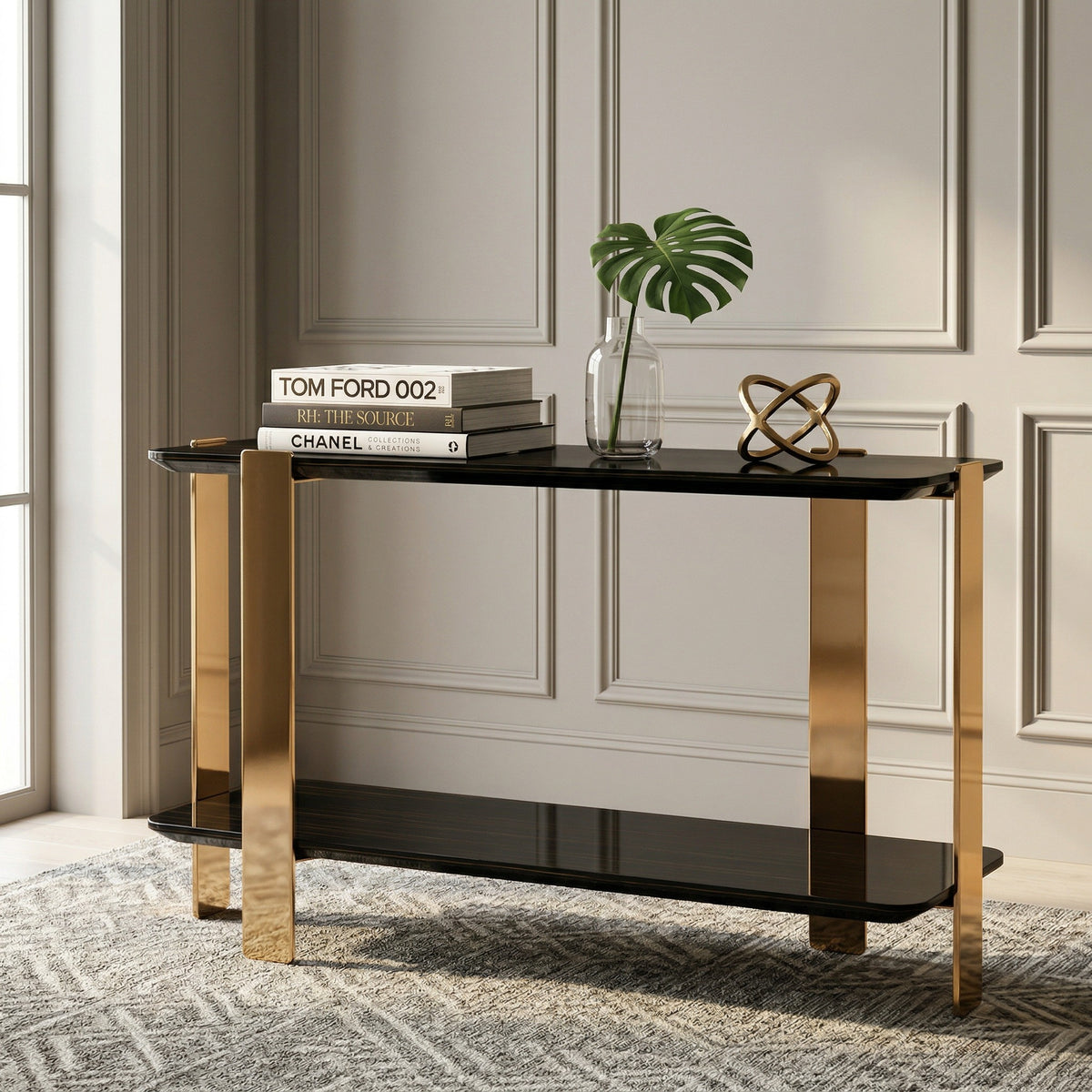 Leroy Modern Ebony & Rosegold Console Table by VIG Furniture - View 8