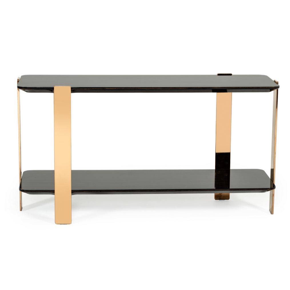 Leroy Modern Ebony & Rosegold Console Table by VIG Furniture - View 1