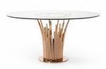 Paxton Modern Round Glass & Rosegold Dining Table by VIG Furniture - View 6