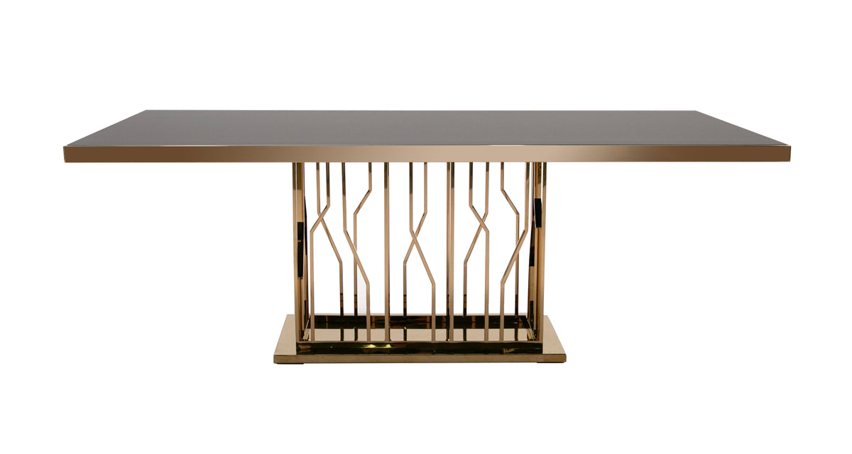 Marston Modern Black Glass & Rosegold Dining Table by VIG Furniture - View 10