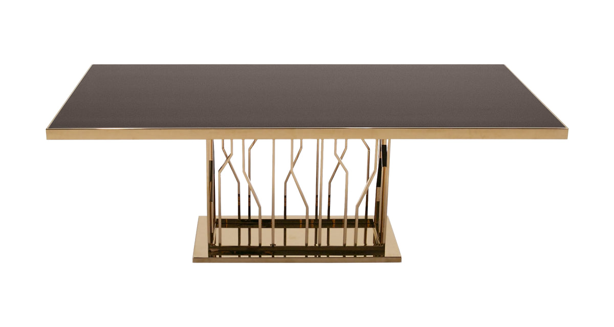 Marston Modern Black Glass & Rosegold Dining Table by VIG Furniture - View 11