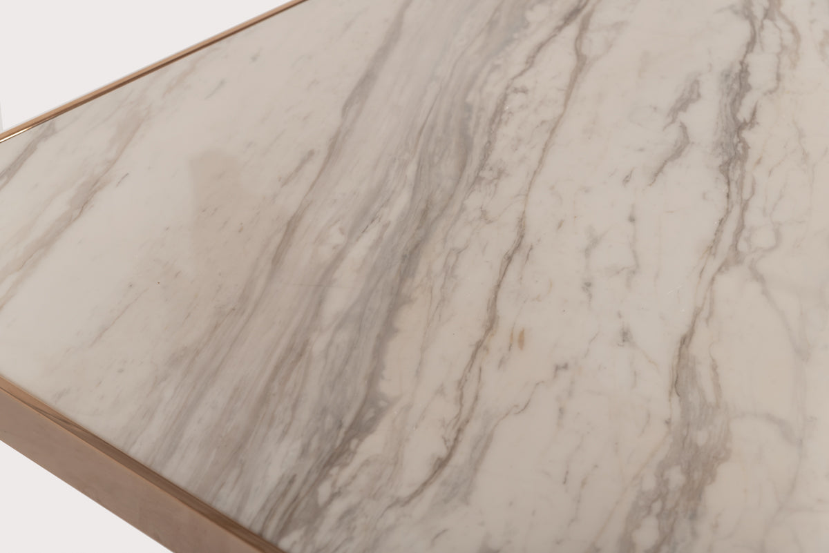 Marston Modern White Marble & Rosegold Dining Table by VIG Furniture - View 6