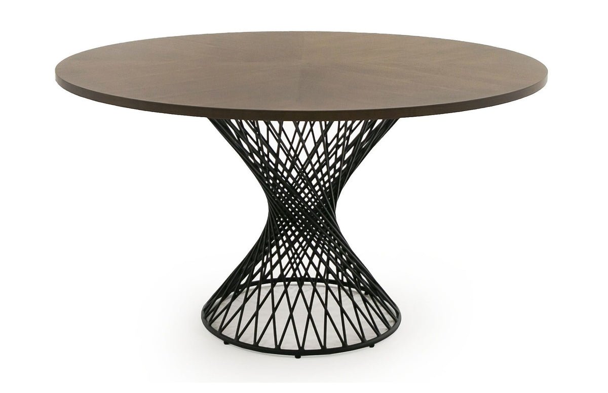 Theresa Modern Round Walnut & Black Table by VIG Furniture - View 7