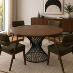 Theresa Modern Round Walnut & Black Table by VIG Furniture - View 10