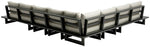 Maldives - 6 Piece Water Resistant Outdoor Patio Modular Sectional With Gray Base