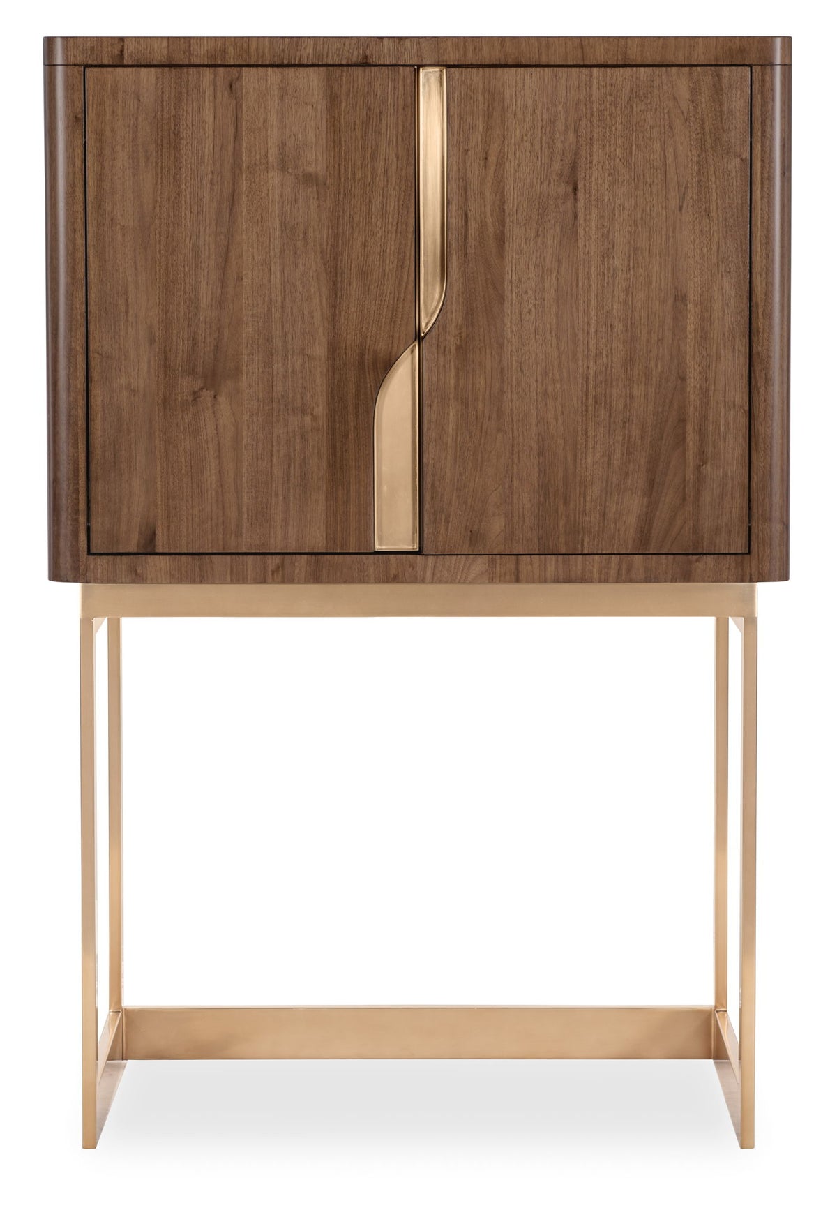 Eleana - Bar On Stand - Medium Wood / Gold