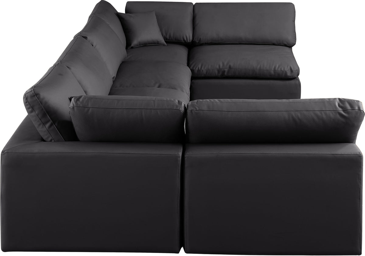 Comfy - 6 Piece Faux Leather Modular Armless Sectional