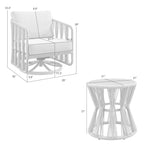 Breeze - Powder Coated Metal Outdoor Conversation Set With Cushions